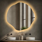 LED Spiegel Asymmetrisch Oval | Wandschalter-Steuerung | Warmweißes Licht - Reyze Seria Ambient Model 1